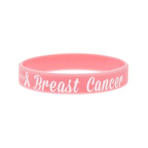 1PC 희망 리본 유방암 인식 실리콘 손목 밴드 핑크가 당신의 지원을 보여주는 좋은 방법