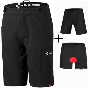 Shorts + Cykel Underkläder Gel Vad downhill MTB Shorts Sport Cykel Cube Bike Cykling Shorts Bermuda Ciclismo