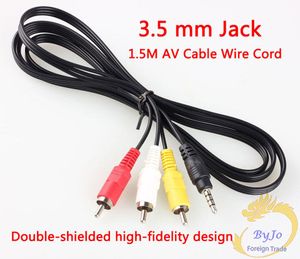 3,5 mm Klinke auf 3 Cinch-Stecker, Adapter, Audio-Konverter, Video-AV-Kabel, Drahtkabel, 1,5 m