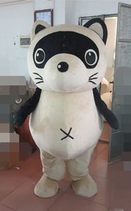 White Raccoon Mascot Costumes Animated theme coon animal Cospaly Cartoon mascot Character Halloween Carnival party Costume