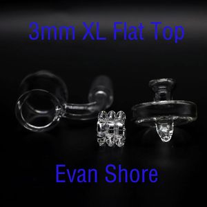 3mm XL Evan Shore Quartz Banger Flat Top med UFO Carb Cap and Gear Insert Evan Shore Quartz Banger för glasoljeriggar