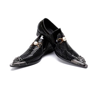 Оксфордские туфли для мужчин Офисная обувь Патентная кожа Бизнес-платье Обувь Мужчины Квартиры Запатос Hombre Black