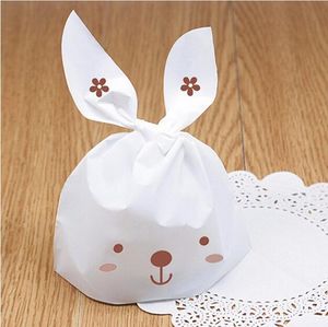 Wedding Cake Box Cute Plastic Torba Prezent Torba Rabbit Ear Biscuit Cukierki Torby do Party Food Cokie Opakowania GA24