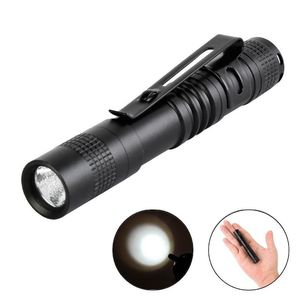 Fabriks grossist mini LED ficklampa Penlight Xpe R3 LED Pocket Light Lamp Clip Flicklampa Camping Torch