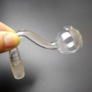 Queimadores de óleo curvados Pipesbong Pyrex Pipes Clear Glass Water Pipe 14.4mm 14mm Masculino Feminino Plataformas de Petróleo