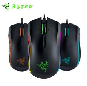 Ratos Razer Mamba Gaming Mouse 5G Edição de torneio USB Games cibernéticos com fio LOL WCG RGB Dazzle Color Lighting Effect 16000dpi Posicionamento preciso