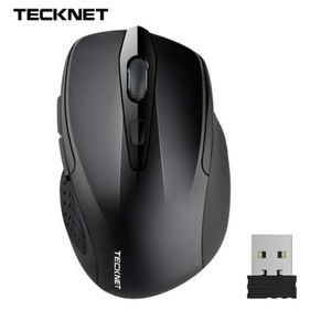 TeckNet Pro 2.4GHz Wireless Mouse Nano Receiver Ergonomic Mice 6 Buttons 2400DPI 5 Adjustment Levels for Computer Laptop Desktop