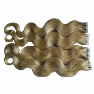 Blondynki Brazylijskie Przedłużanie Włosów 80 SZTUK 200g / pakiet Taśma Klej Hair Extension Extensions Extensions Weft Extensions Wave Tape w Ludzkim Przedłużonym