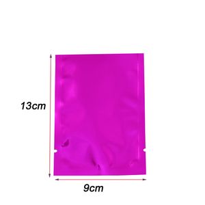 9x13 cm Heißsiegel Lila Mylar Folienverpackung Taschen 100 Teile / los Tee Kaffee Snakc Verpackungsbeutel Bunte Aluminiumfolie Vakuum Lebensmittel Taschen