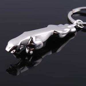 Creative Jaguar leopard head keychain car logo keychain metal keychain stereo stainless steel key ring LX3742