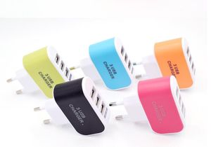 Caricabatterie da muro USB US EU Plug 3 Adattatore LED da 5 V 3.1 A Comodo adattatore di alimentazione da viaggio con triple porte USB per smartphone 2019