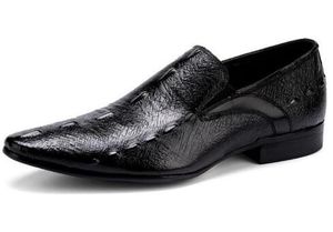 Hot Sale Luxury Men Alligator Skin Läder Klänning Skor Svart Brun Man Bröllopsfest Skor För Business Shoes Man