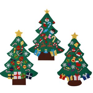 Moda Xmas venda por atacado-5 Moda DIY sentiu árvore de Natal com decorações parede porta pendurado crianças presente educacional xmas tress cerca de x100cm