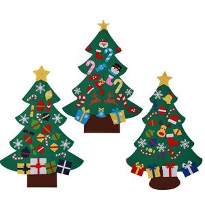 5pcs moda Diy Felt Christmas Tree With Decorations Door Wall pendurada Crianças Presente Educacional Xmas Tress cerca de 77x100cm