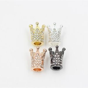 Nova moda DIY jóia bonita 4 cores Diamante Crown Acessórios encanto para pulseira e colar 12 PCS Atacado