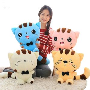 45cm Cute New style cat plush toys stuffed animals colorful big face cat doll kids pillow baby cushion pink / blue LA070