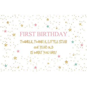Customized 1st Birthday Party Backdrop Twinkle Twinkle Little Stars Polka Dots Newborn Baby Shower Props Kids Photo Backgrounds