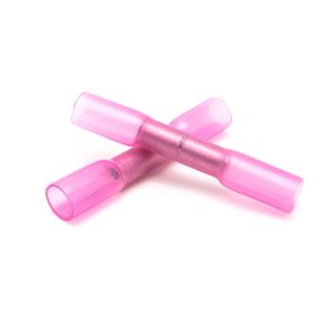 50PCS Nylon Heat Shrink Butt Connectors Insulated Electrical Wire Cable Crimp Terminals Block Pink BHT1.25 22-16 AWG