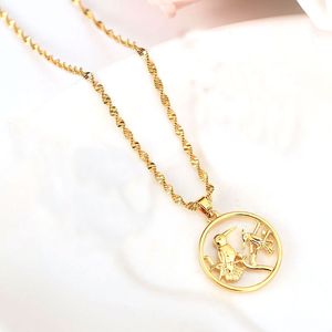 Yellow Fine Solid gold GF bird tree Necklace Chain earrings Pendant sweater Choker Jewelry sets For Women Teens Girl Charms Jewelry