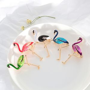 New Design Alloy Red Blue Enamel Bird Brooches Women Men's Metal Animal Brooch Pins Banquet Broche Gift Scarf Buckle