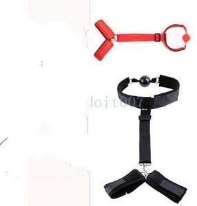 Bondage Nylon Strap Gothic Open Mouth Gag Stuffed Locking Wrist Hand In Back Restraint #R45