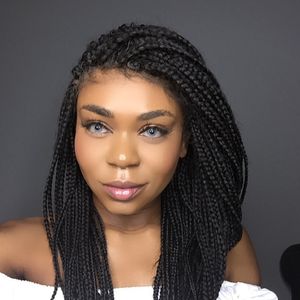 180density Full Heat Resistant Fiber Wig Synthetic Box Braids Wig Lace Front Wigs for Black Women2024