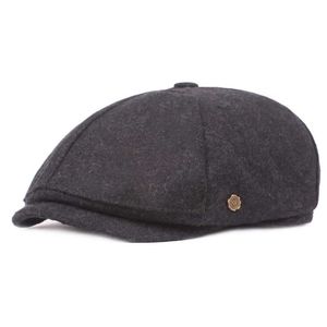 Autumn Winter Wool Felt Newsboy Caps Men Beret Old Man Retro Octagonal Cap Art Youth Casquette Male Trilby