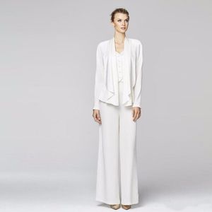 Ivory Mother of The Bride Pant Suits With Jacket mother bride pant suits ladies wedding suits Plus Size mother of the groom dresses
