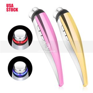 USA shipping Portable Red Blue light therapy Ultrasonic Facial Massager Photon Skin Rejuvenation Ion Face Cleaner beauty care machine