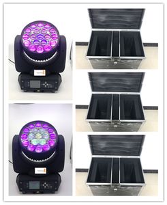 6 Stück mit Flightcase Zonenring steuerbarer Bühnenlichtmischer Led Wash Aura Moving Head Beam 19X15 W 4 in 1 LED Wash Zoom