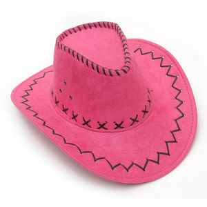 DHL Men Cowboy Hats Adults Kids multi-colors casual hat Suede Wild West Fancy Dress Men Ladies Cowgirl Unisex wide brim Hats