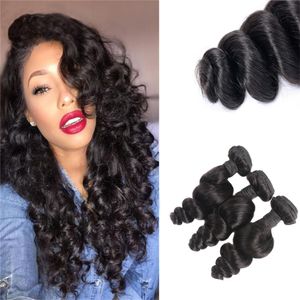 9A Nieprzetworzone naskórki wyrównane brazylijskie włosy luźne fala Weft Virgin Remy Human Hair Extensions Peruvian Indian Malezyjski