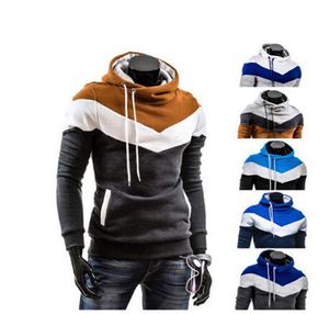 Hoodie dos homens Sportswear Tendência Patchwork Cores Pullover Camisola de Manga Longa de Lã Streetwear Moda Masculina Casaco Com Capuz YL779.1