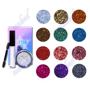 no logo ombretto glitter 3 in 1 set bottiglia muco spugna astuccio ombretto design speciale per cosmetici trucco da palcoscenico