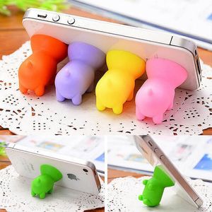 Colorful Pure Silica Gel Multi Color Pig Sucker Stand Holder for Car Mobile for IphoneXS X 8 7 Plus Phone Accessory Free Shipping 300pcs/lot