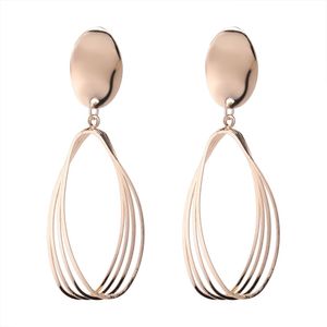 Goldene Tropfen-Ohrringe, Statement-Ohrringe für Damen, Modeschmuck, geometrische Metallohrringe