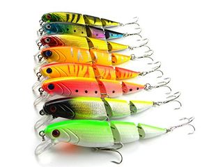 LENPABY 8 pezzi Multi snodato Minnow Fishing Lure Richiamo duro Bass Bait Swimbait per Bass Trota 10,5 cm /4,13