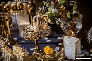 7 pçs conjunto de luxo ouro cristal bolo titular suporte bolo decorado bolo de casamento pan cupcake doce mesa barra de doces peças centrais de273a