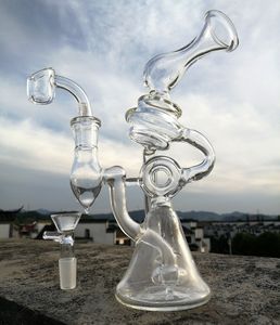 Neu eingetroffene Recycler-Bongs mit ausgehöhltem Design, Wasserpfeife, Dab-Rigs, Reifen-Perc-Glasbong