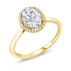 Gelber 9k, 14k, 18k Gold 1Ct Ovalschliff D Farbe VVS Klarheit Forever Brilliant New Design Fashion Moissanit Ring mit Zertifikat