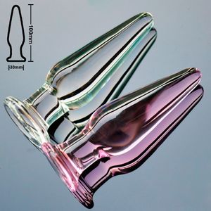 30mm cristal anal dildo pyrex grânulo de vidro butt plug falso masculino penis dick masturbação feminina adulto ânus sex toy para mulheres homens gay S924