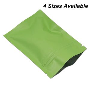 100pcs Matte verde folha de alumínio Zipper bloqueio sacos de embalagem para amostra Giveaway Nuts Mylar sacos Mylar folha à prova de cheiros Zipper embalagem Pouch