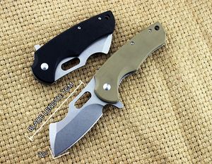 Coltello Flipper a 2 manici Coltello Flipper D2 Stone Wash Tanto Blade G10 Coltelli pieghevoli con cuscinetto a sfere Ingranaggio EDC