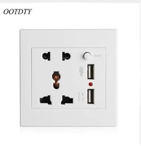 OOTDTY 2.1A Dual USB Wall Socket Charger AC/DC Power Adapter Plug Outlet Panel w/Switch