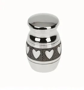 Wholesale stainless steel custom-made souvenir lovers pet bone ash box heart-shaped urns funeral cremation fashion jewelry pendant