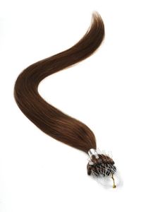 Klasa 8AMICRO Pierścień Pierścień Extension Indian Remy 100 Human Hair Extensy 0 8G S 200s Lot Brown Kolor