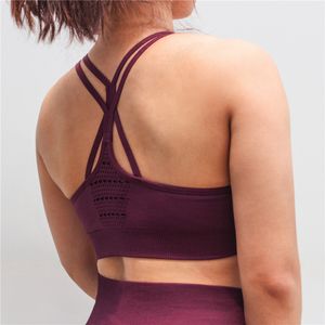 Crossback Seamless Sports Bra Wirefree Yoga Bra dla kobiet Odzież Odzież Odzież Ćwiczenia