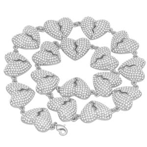 Hip Hop Hearts Kedja Iced Out Custom Charm Necklace för män Högkvalitativ design för män Kvinnor