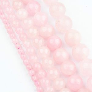 8mm Hot Sale 4 6 8 10 12 mm charm jewelry Natural Rose Stone Round Loose Spacer Beads Strand DIY Bracelets & Necklaces