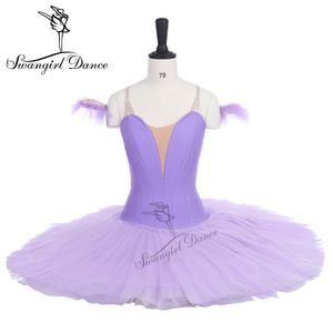 Tutu di balletto professionale per ragazze in spandex lilla per le donne Costume da tutu classico per spettacoli di spettacolo teatrale BT9111C